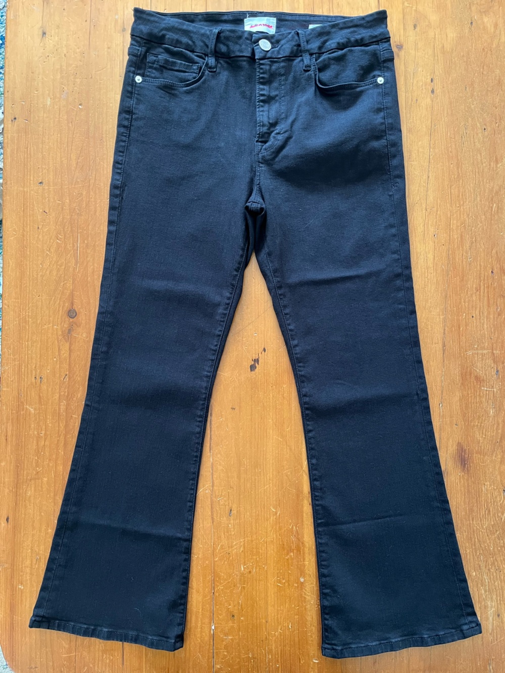 FRAME Le Crop Mini Boot Film Noir Black Denim Designer Jeans